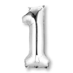 Silver Jumbo Number Foil Balloon - 1