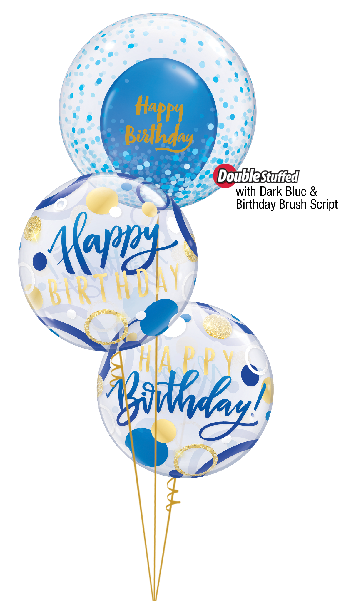 Blue ‘N’ Gold Birthday Bubble