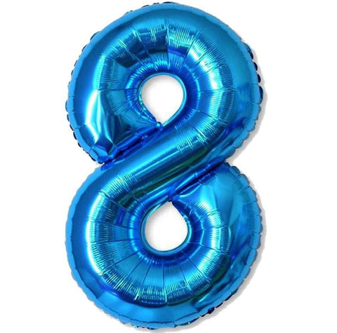 Blue Jumbo Number Foil Balloon - 8